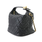 Chanel 19 Quilted Hobo 2-Way Hand Chain Shoulder Bag Lambskin Black — view 3