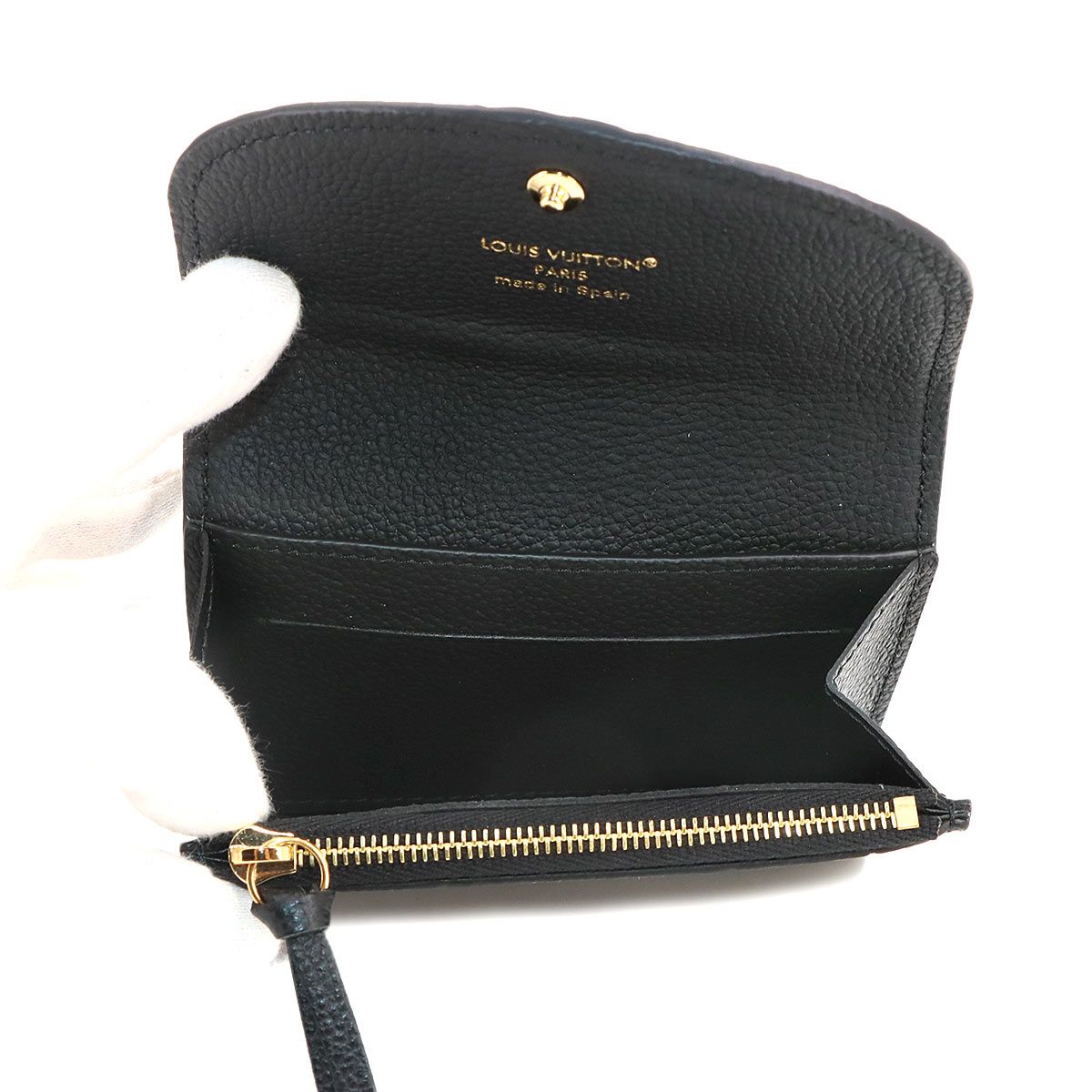 Louis Vuitton Monogram Empreinte Porte Monnaie Rosalie Bifold Wallet Noir — view 7