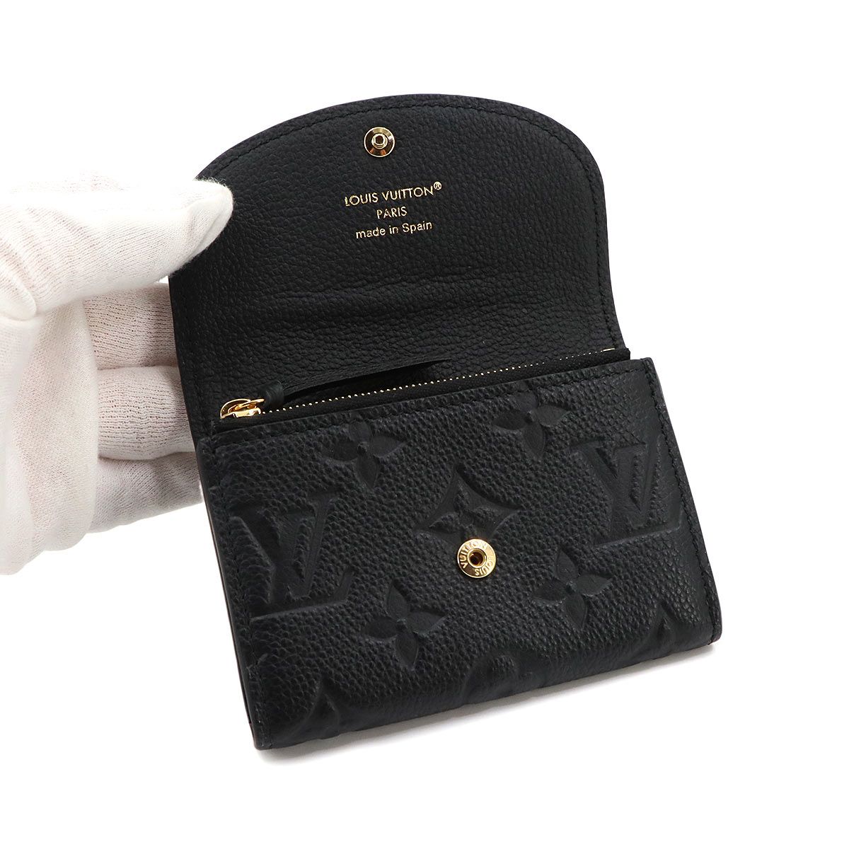Louis Vuitton Monogram Empreinte Porte Monnaie Rosalie Bifold Wallet Noir — view 6