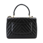 Chanel Trendy CC Chevron V-stitch 2-Way Hand Chain Shoulder Bag Leather Black — view 3