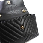Chanel Trendy CC Chevron V-stitch 2-Way Hand Chain Shoulder Bag Leather Black — view 8