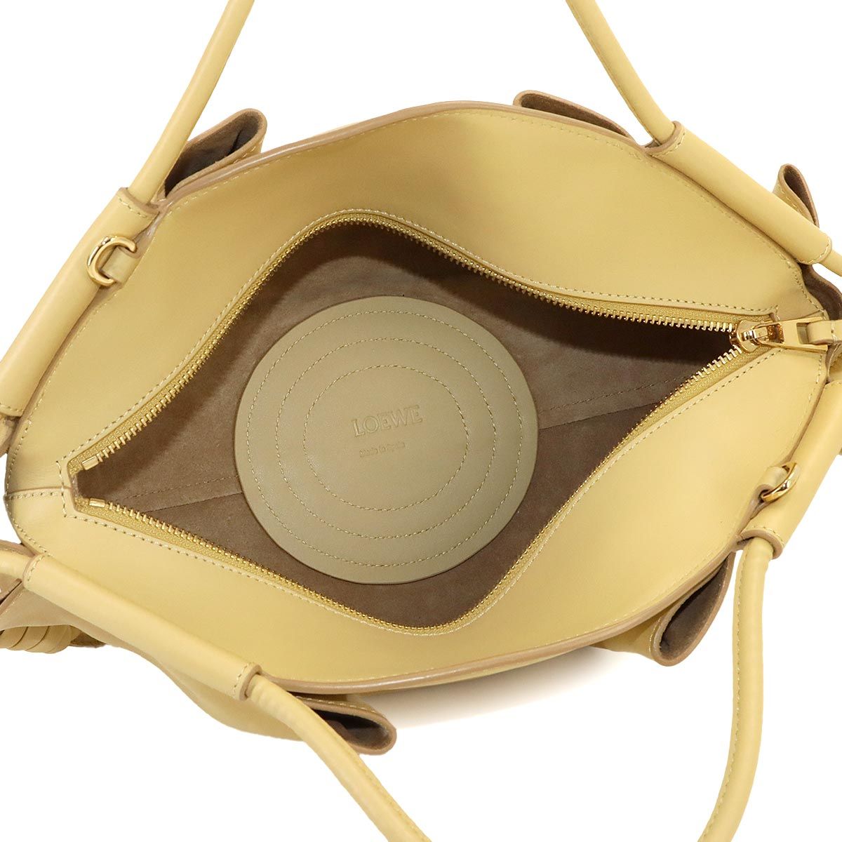 Loewe Paseo Small 2-Way Bag Leather Yellow Gold — view 7