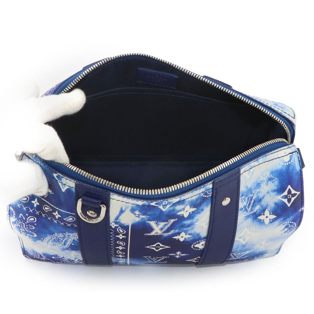 Louis Vuitton Monogram Bandana City Keepall Shoulder Bag Blue White — view 7
