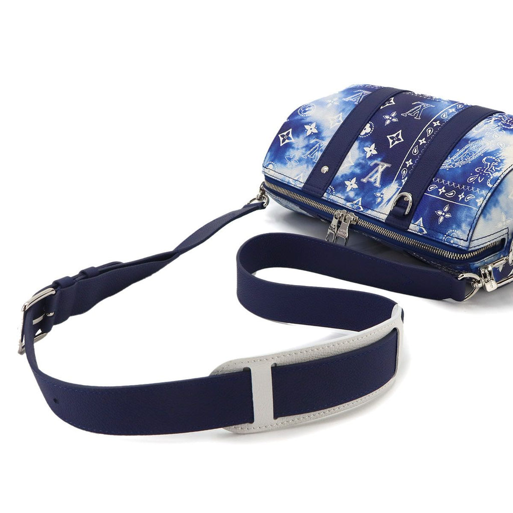Louis Vuitton Monogram Bandana City Keepall Shoulder Bag Blue White — view 6