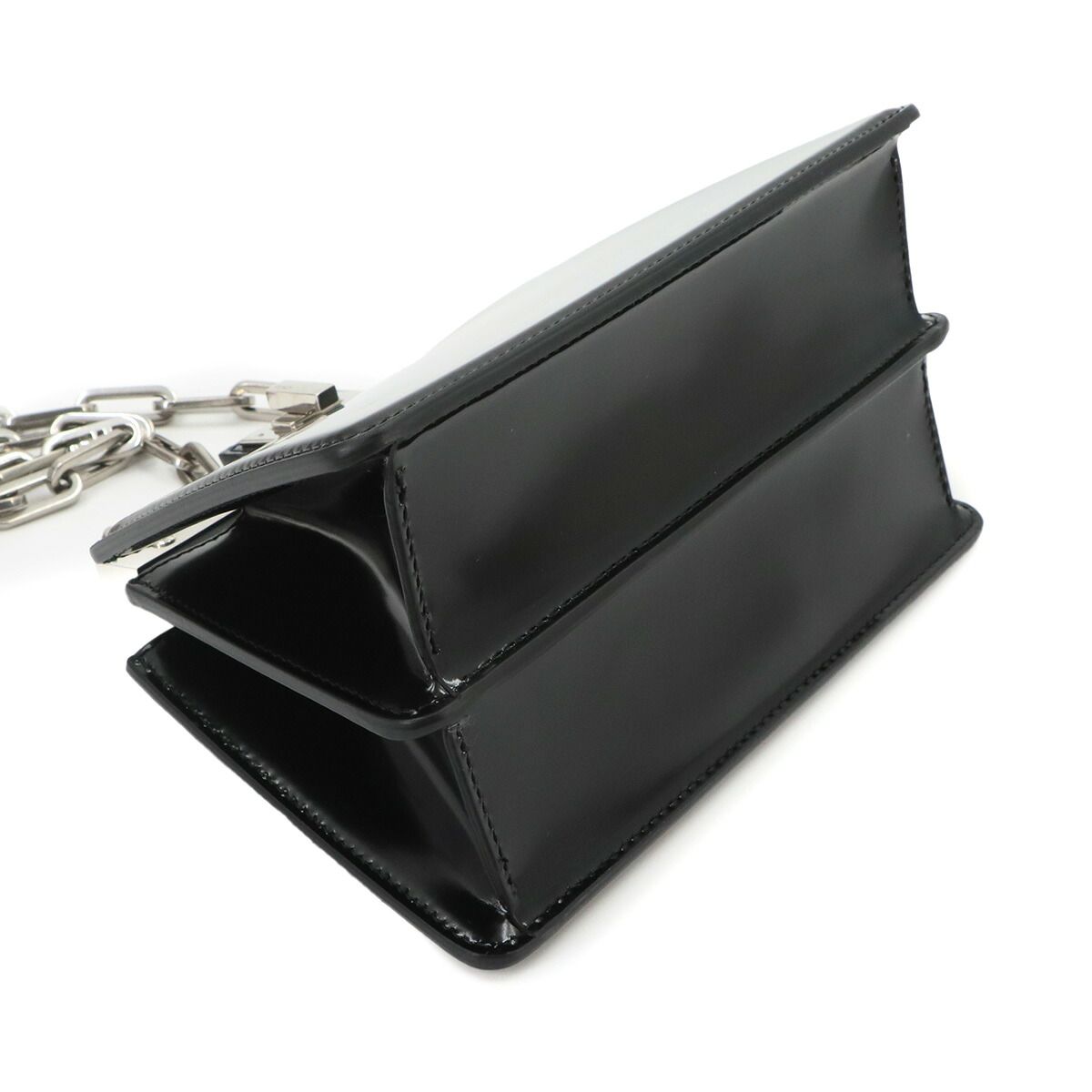 Fendi Peekaboo Cut Petit Shoulder Bag Leather Black Silver — view 5