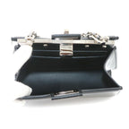 Fendi Peekaboo Cut Petit Shoulder Bag Leather Black Silver — view 7