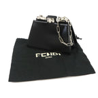 Fendi Peekaboo Cut Petit Shoulder Bag Leather Black Silver — view 2