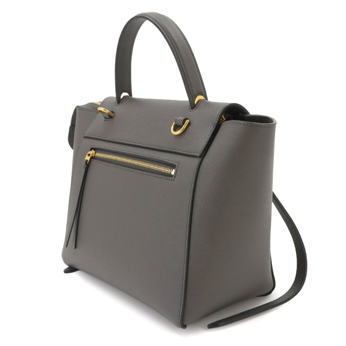 Celine Belt Bag Micro 2-Way Leather Gray Gold — view 3