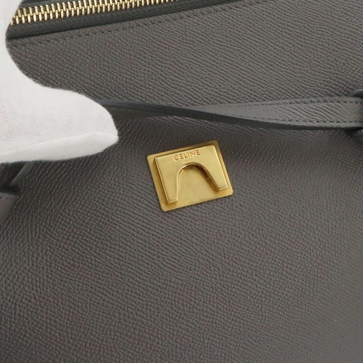 Celine Belt Bag Micro 2-Way Leather Gray Gold — view 8