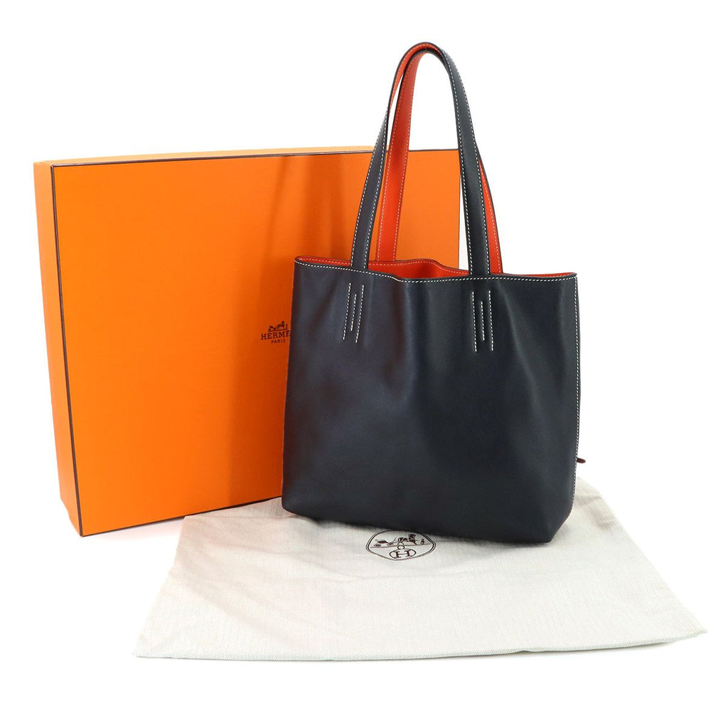 Hermes Double Sens 28 Reversible Tote Bag Sikkim Orange Black — view 2