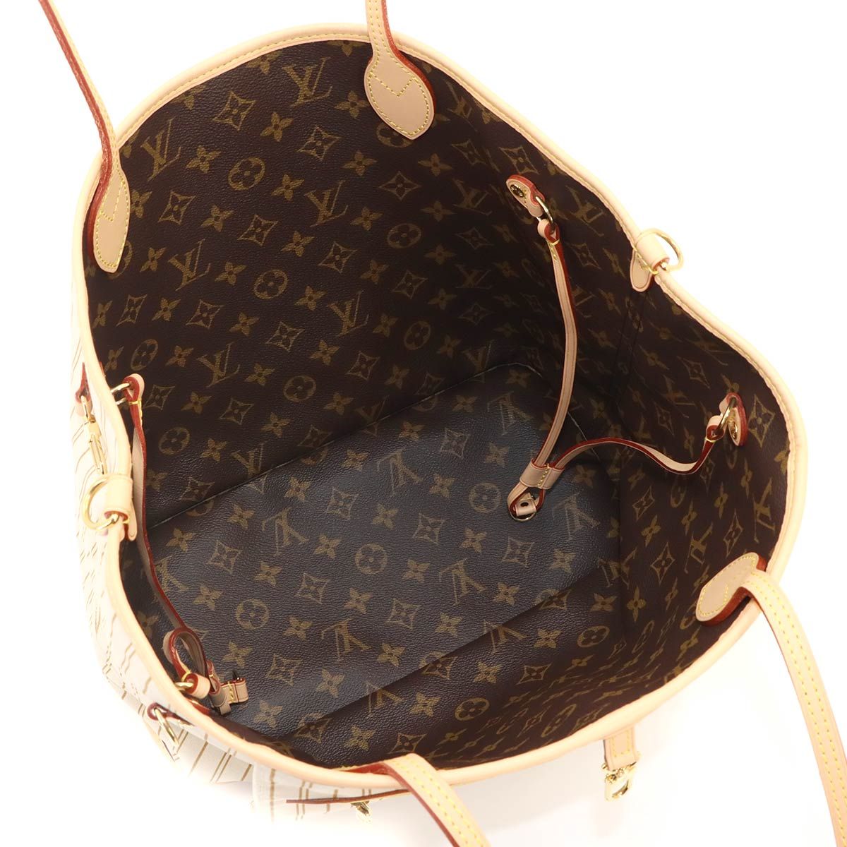 Louis Vuitton Monogram Neverfull Inside Out MM Tote Shoulder Bag Sand — view 7