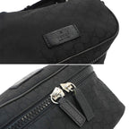 Gucci GG Nylon Crossbody Waist Bag Leather Black Silver — view 8