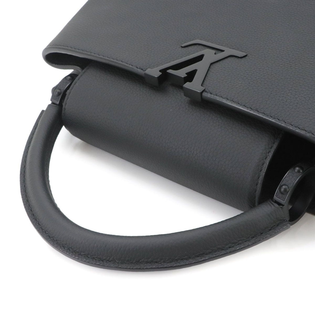 Louis Vuitton Capucines East West MM 2-Way Bag Taurillon Leather All Black — view 6
