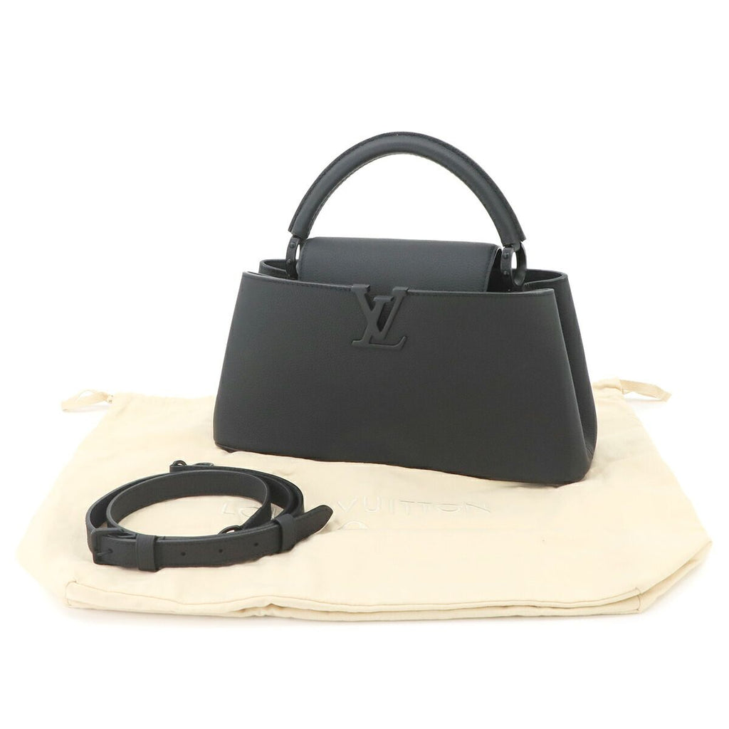 Louis Vuitton Capucines East West MM 2-Way Bag Taurillon Leather All Black — view 2