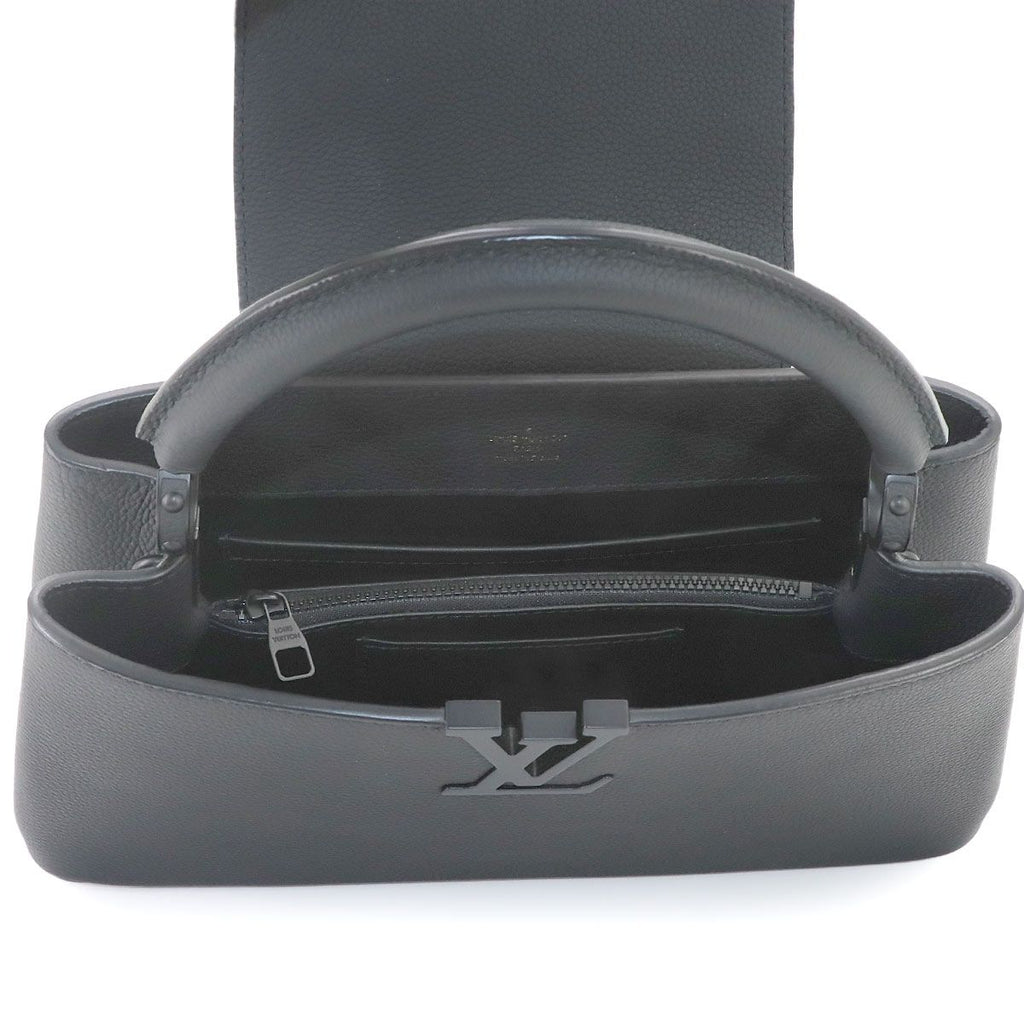 Louis Vuitton Capucines East West MM 2-Way Bag Taurillon Leather All Black — view 7