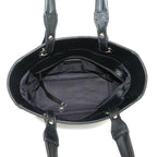 Chanel Paris Biarritz PM Tote Bag Nylon Leather Black Silver — view 7