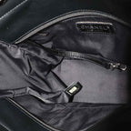 Chanel Paris Biarritz PM Tote Bag Nylon Leather Black Silver — view 8