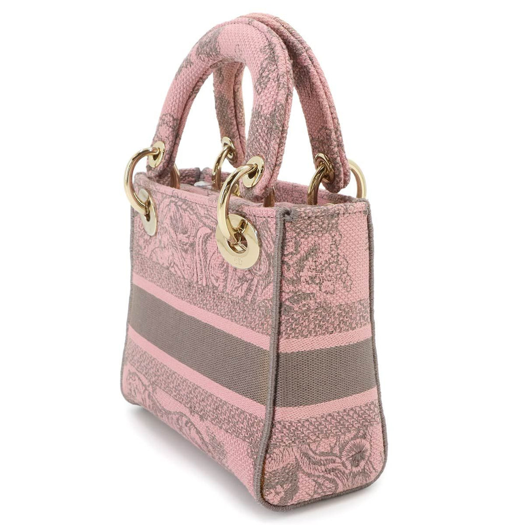 Dior Lady D-Lite Mini 2-Way Bag Canvas Pink — view 3