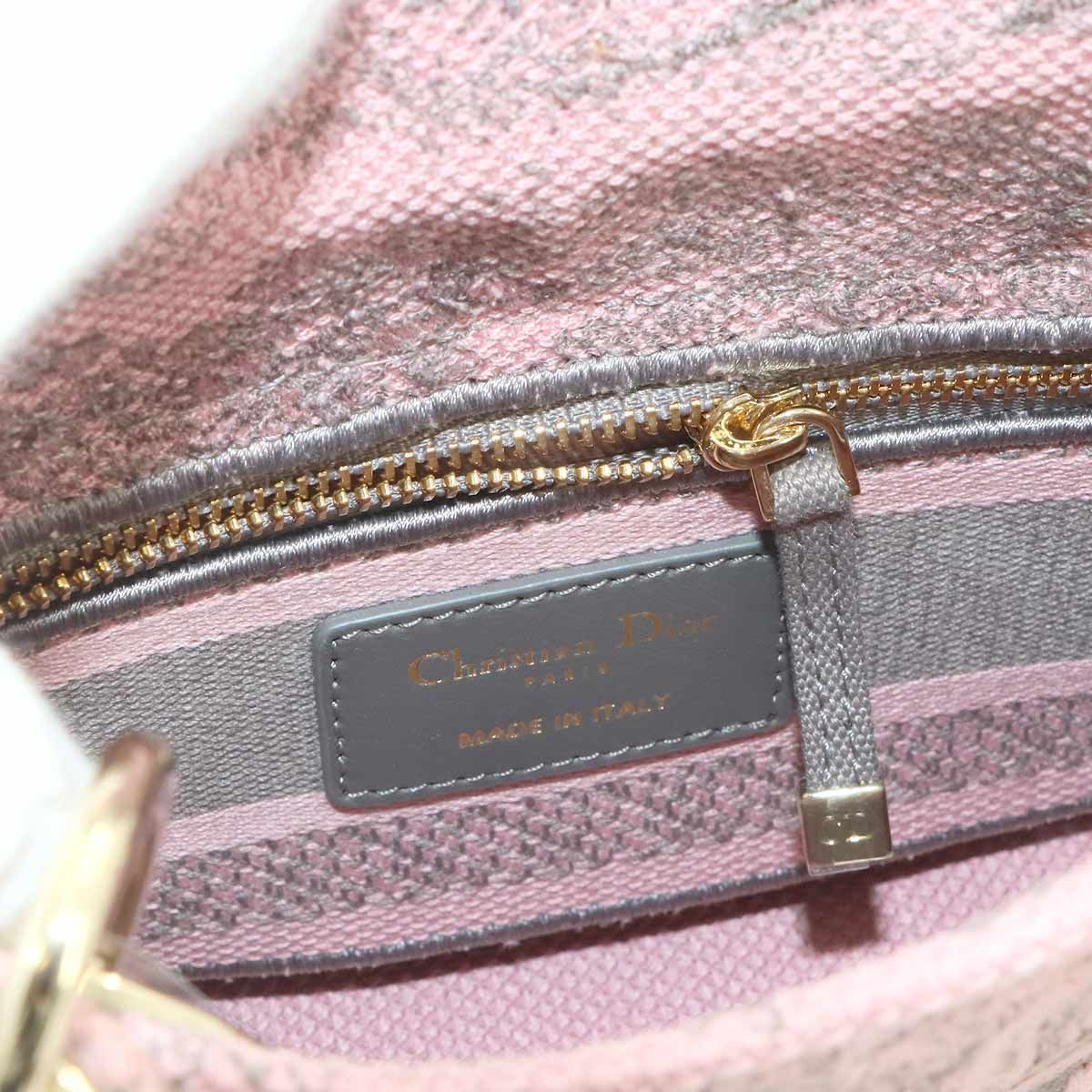 Dior Lady D-Lite Mini 2-Way Bag Canvas Pink — view 7