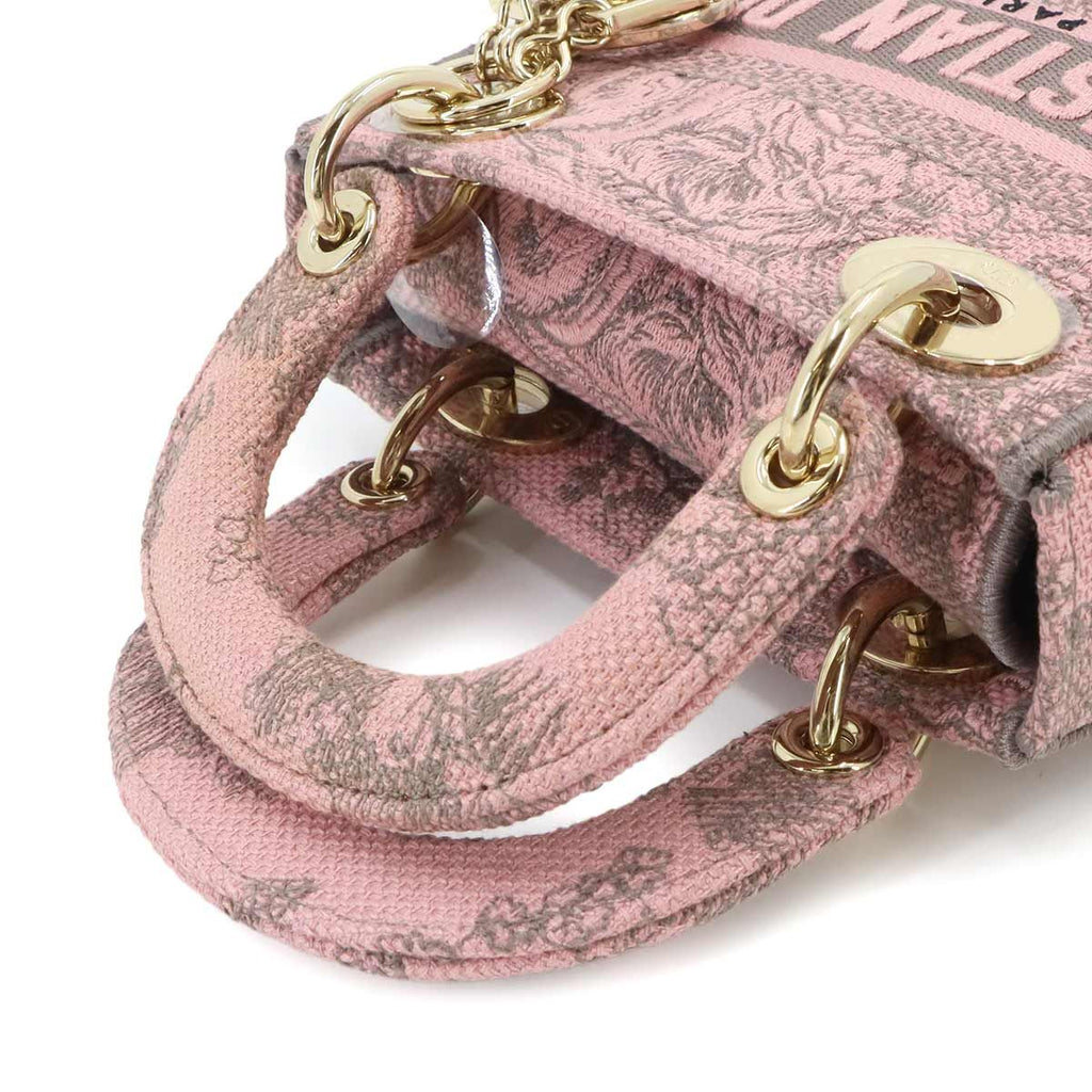 Dior Lady D-Lite Mini 2-Way Bag Canvas Pink — view 5