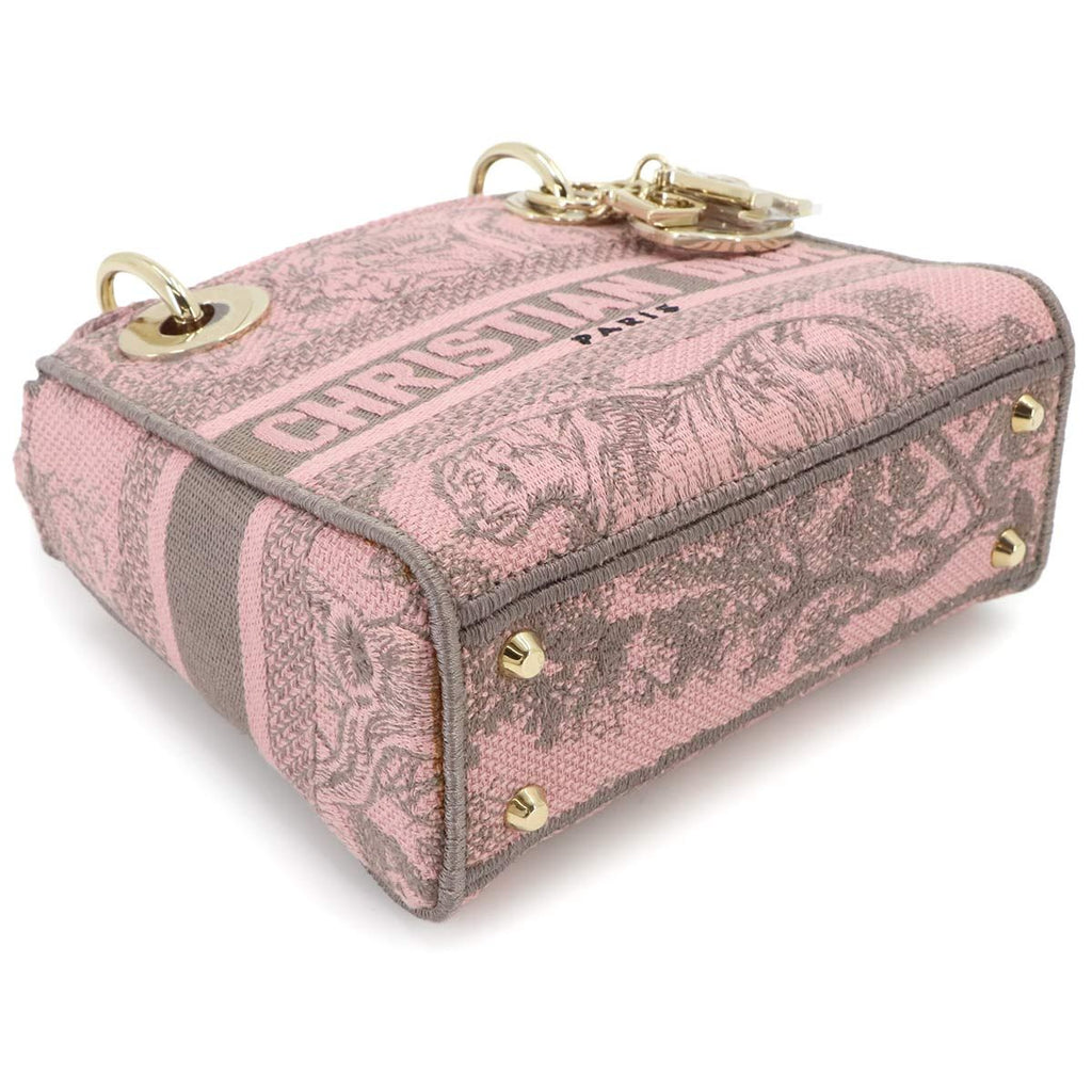 Dior Lady D-Lite Mini 2-Way Bag Canvas Pink — view 4