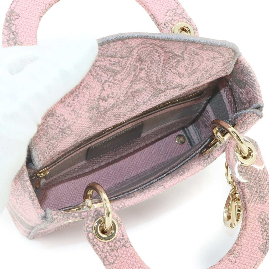 Dior Lady D-Lite Mini 2-Way Bag Canvas Pink — view 6