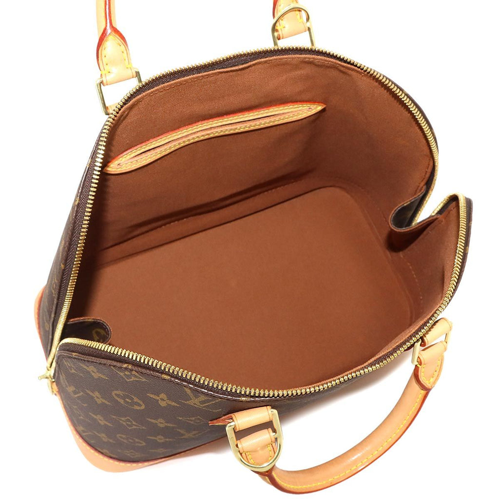 Louis Vuitton Monogram Alma Hand Bag Brown Gold — view 7