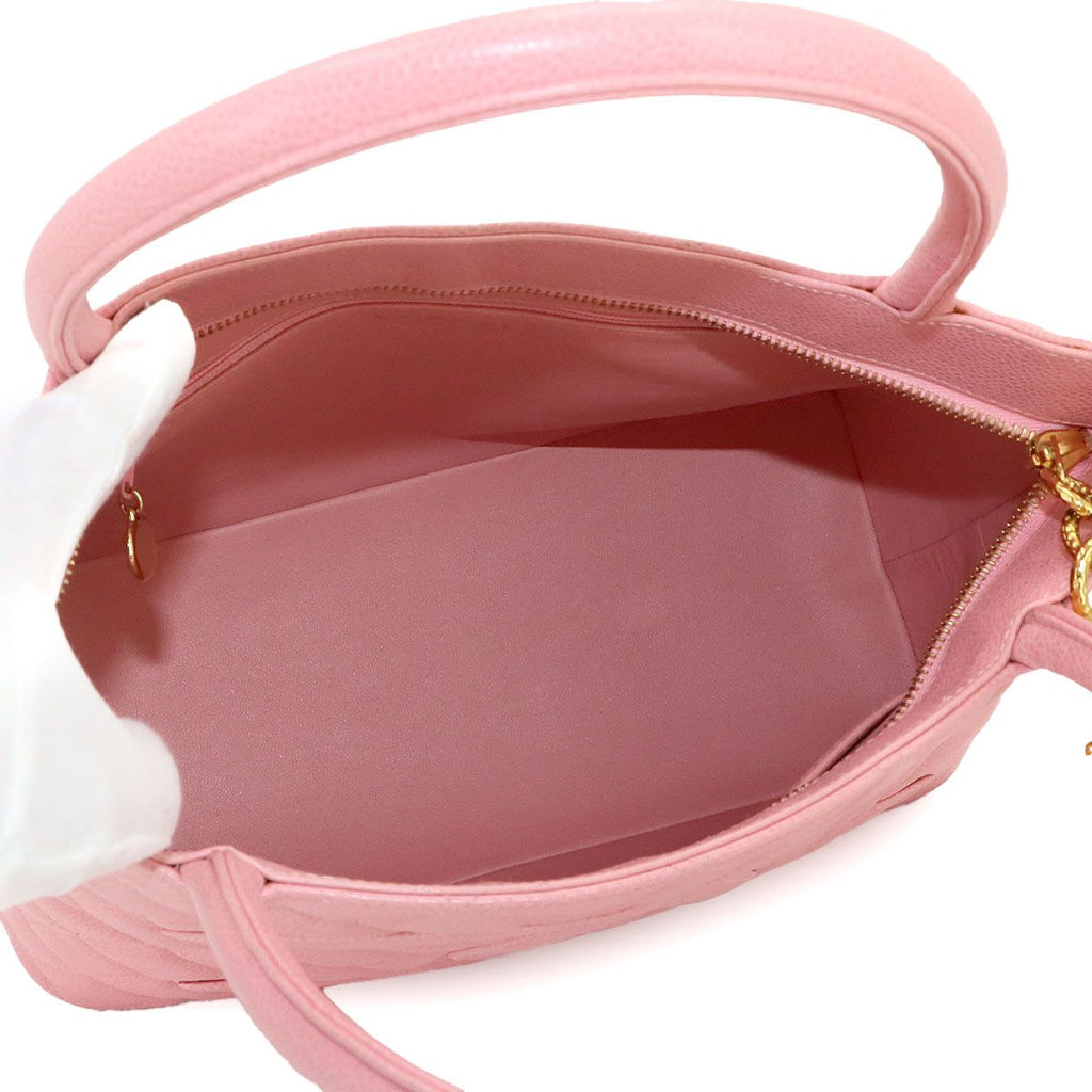 Chanel Reissue Tote Bag Caviar Leather Pink Gold Vintage Medallion — view 7