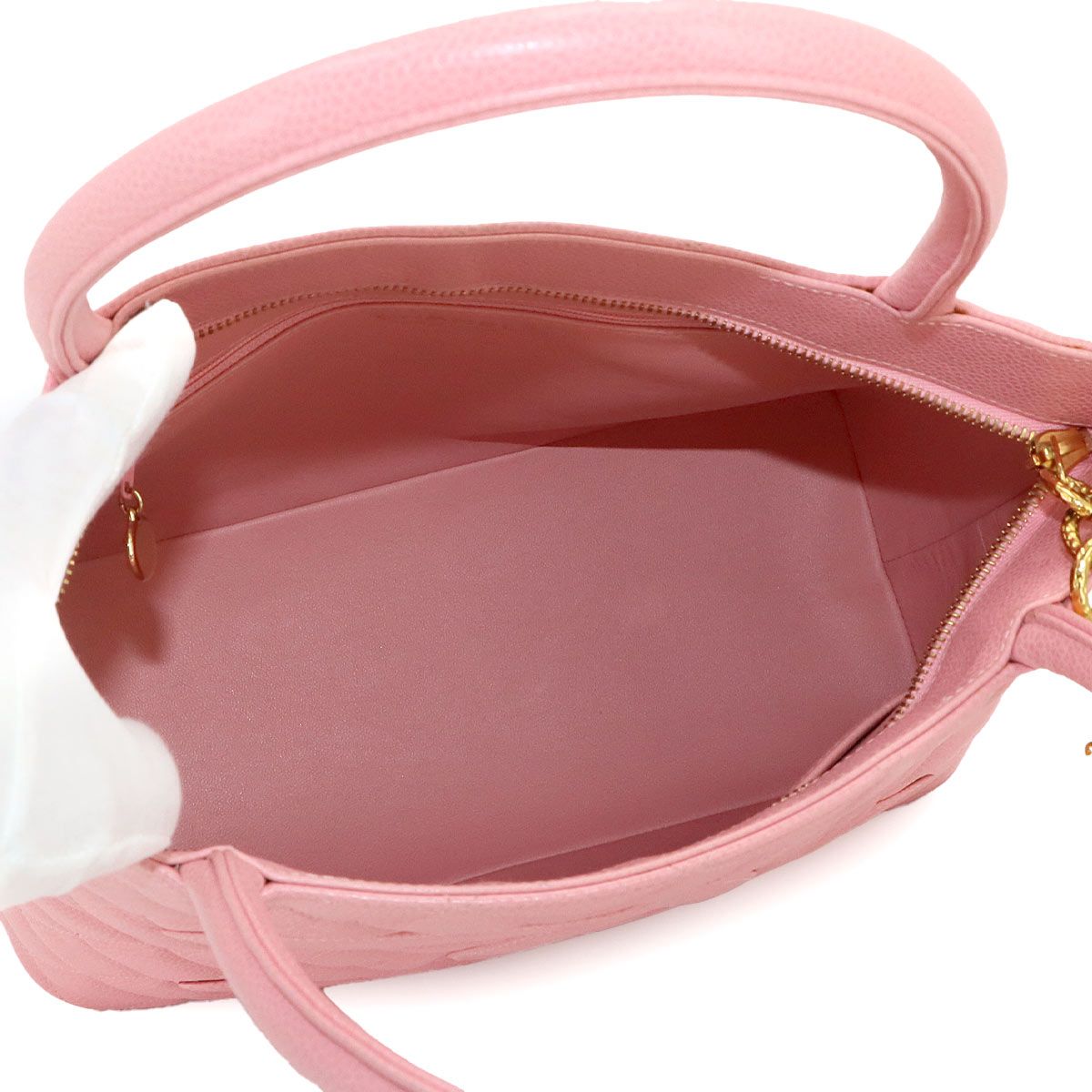 Chanel Reissue Tote Bag Caviar Leather Pink Gold Vintage Medallion — view 7