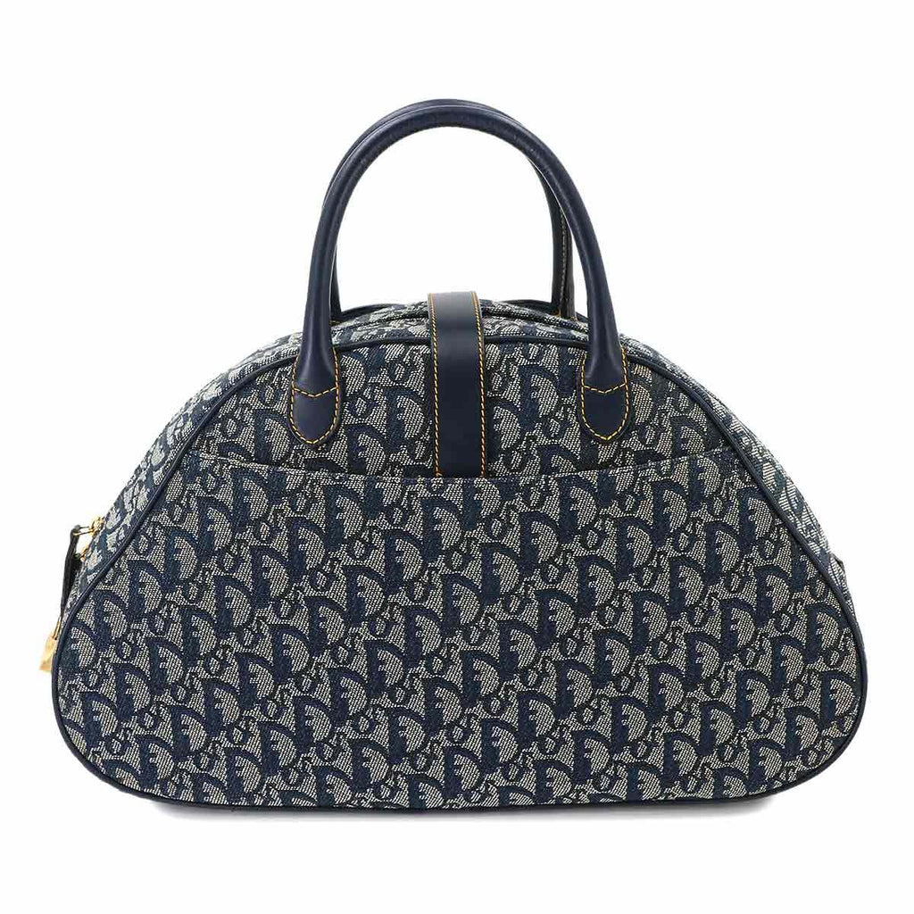Dior Trotter Double Saddle Hand Bag Canvas Leather Navy — view 2