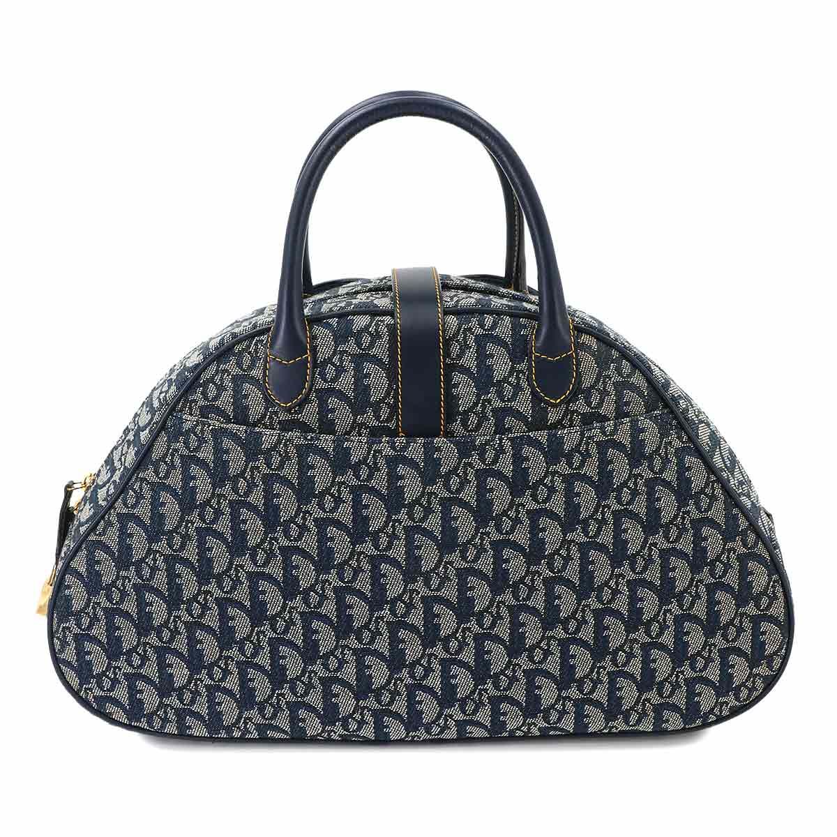 Dior Trotter Double Saddle Hand Bag Canvas Leather Navy — view 2