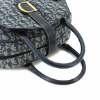 Dior Trotter Double Saddle Hand Bag Canvas Leather Navy — view 5
