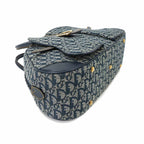 Dior Trotter Double Saddle Hand Bag Canvas Leather Navy — view 4