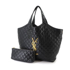 Saint Laurent Icare Maxi Shopping Tote Bag Leather Black — view 2