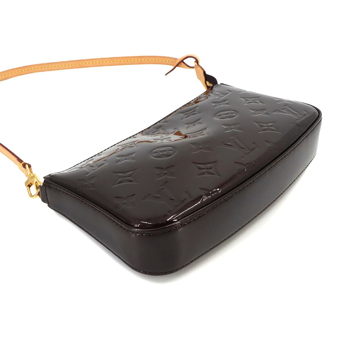 Louis Vuitton Monogram Vernis Pochette Accessoires Hand Bag Leather Amaranth — view 5