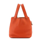 Hermes Picotin Lock 18 PM Hand Bag Taurillon Clemence Tail Battue Silver PM — view 2