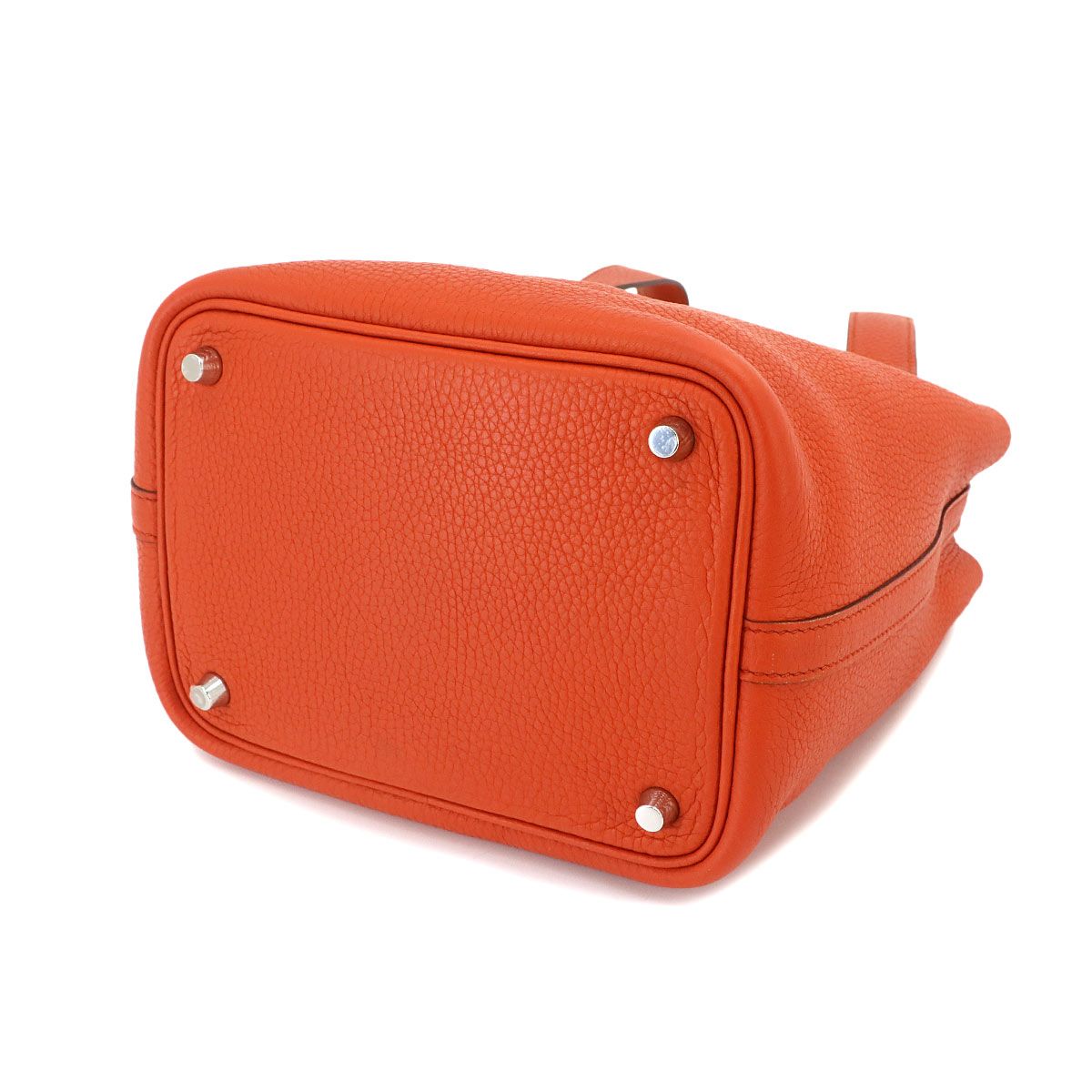 Hermes Picotin Lock 18 PM Hand Bag Taurillon Clemence Tail Battue Silver PM — view 4