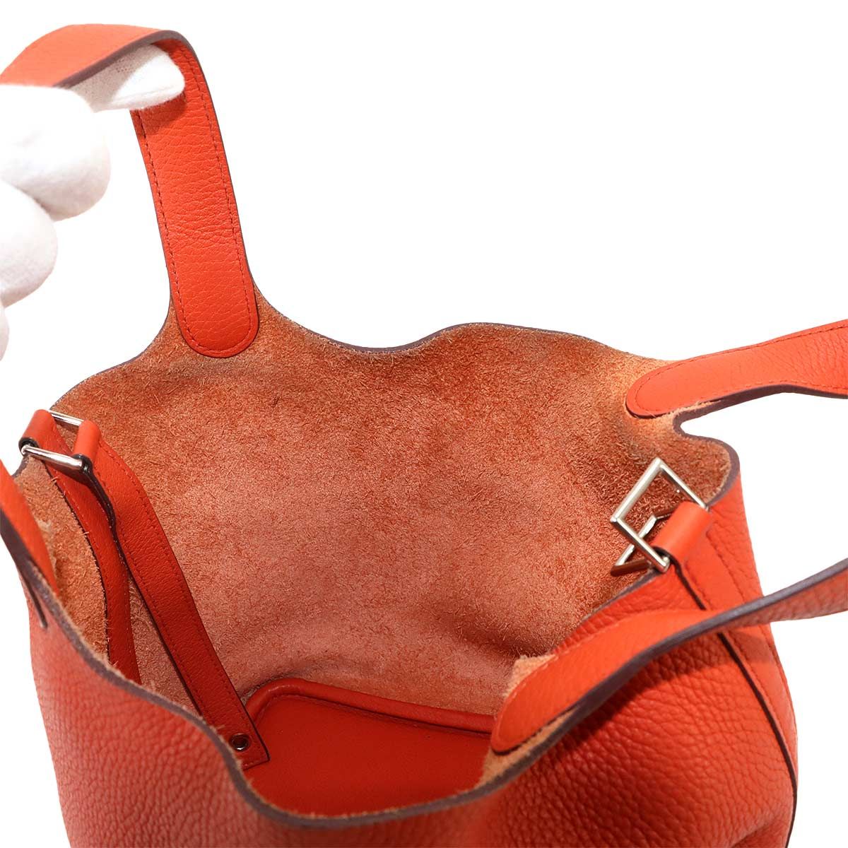 Hermes Picotin Lock 18 PM Hand Bag Taurillon Clemence Tail Battue Silver PM — view 8