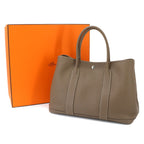 Hermes Garden Party PM Tote Bag Negonda Etoupe Silver — view 2