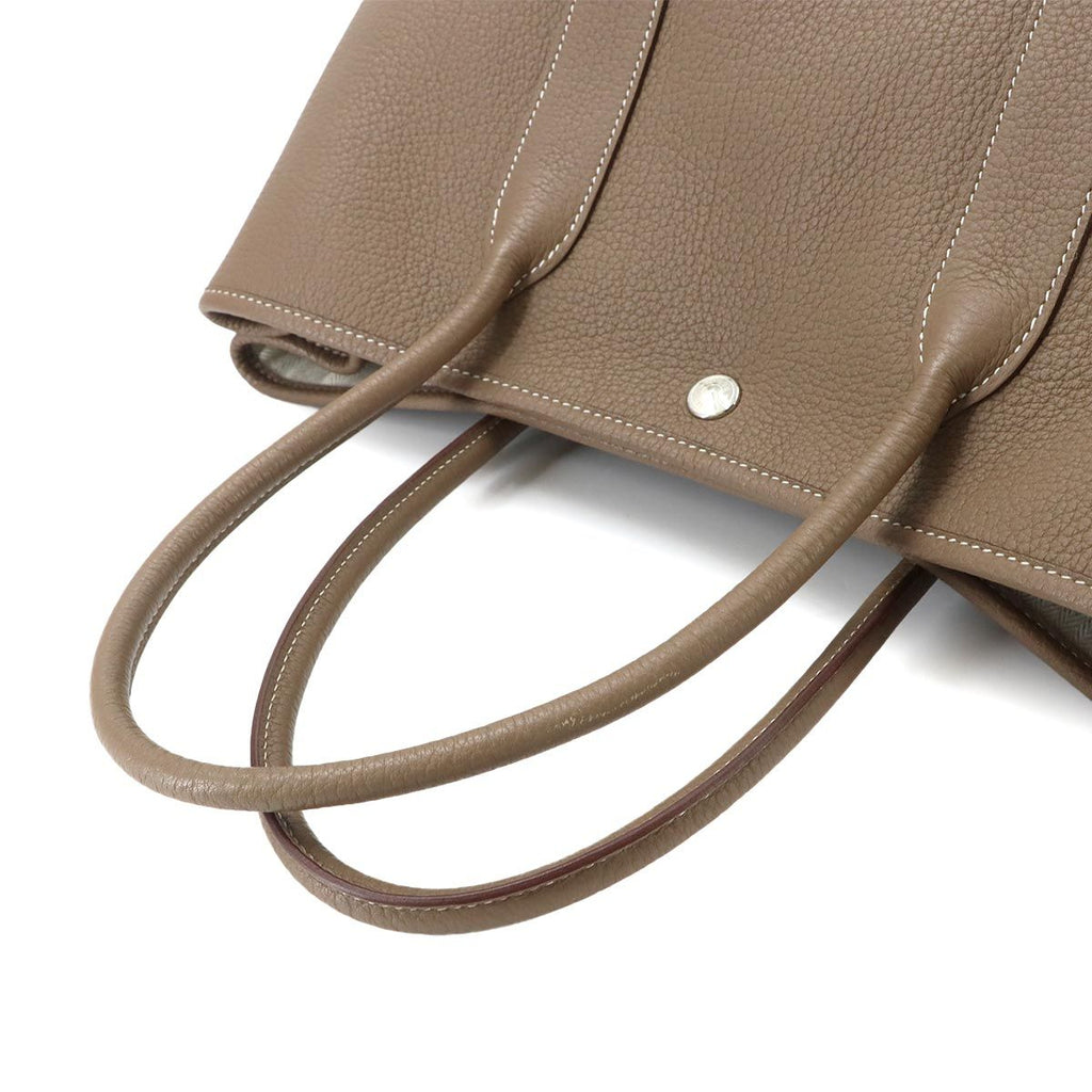 Hermes Garden Party PM Tote Bag Negonda Etoupe Silver — view 6