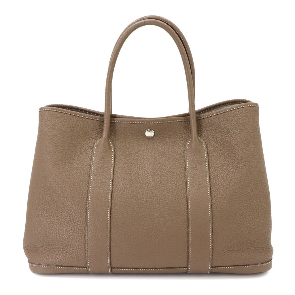 Hermes Garden Party PM Tote Bag Negonda Etoupe Silver — view 3