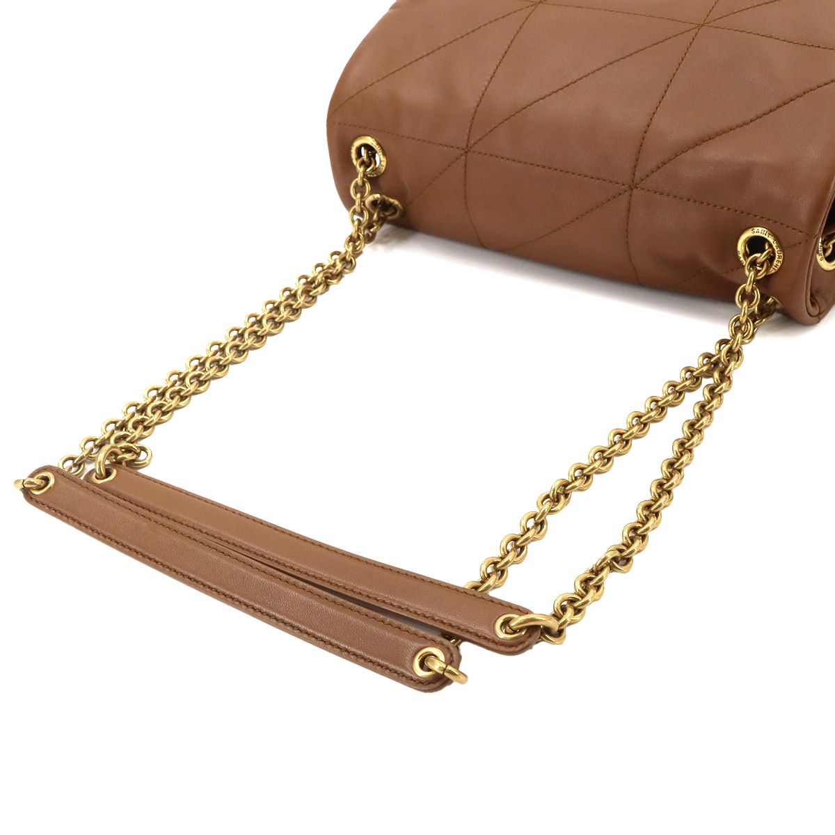Saint Laurent Jamie Chain Shoulder Bag Leather Brown Gold — view 5