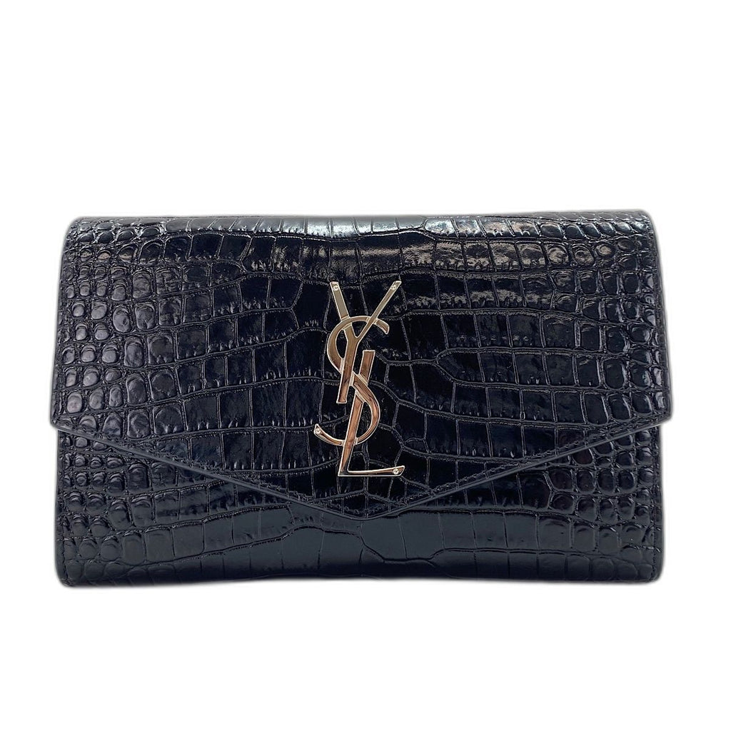 Saint Laurent Shoulder Bag Croco Embossed