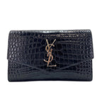 Saint Laurent Shoulder Bag Croco Embossed