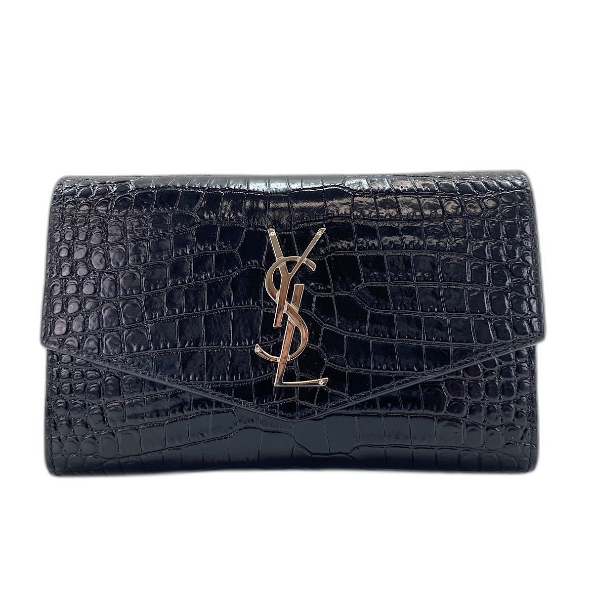 Saint Laurent Shoulder Bag Croco Embossed