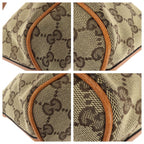 Gucci Vintage Beige Gold GG Canvas Leather Handbag Pouch — view 3