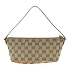 Gucci Vintage Beige Gold GG Canvas Leather Handbag Pouch — view 2