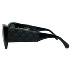 Chanel Sunglasses Black with Mirror Quilted Leather Eyewear — view 2