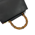 Gucci Nymphaea Bamboo Sherry Line Leather 2-Way Shoulder Bag Black — view 4