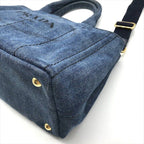 Prada 2-Way Denim Simple Canapa Shoulder Bag Blue — view 5